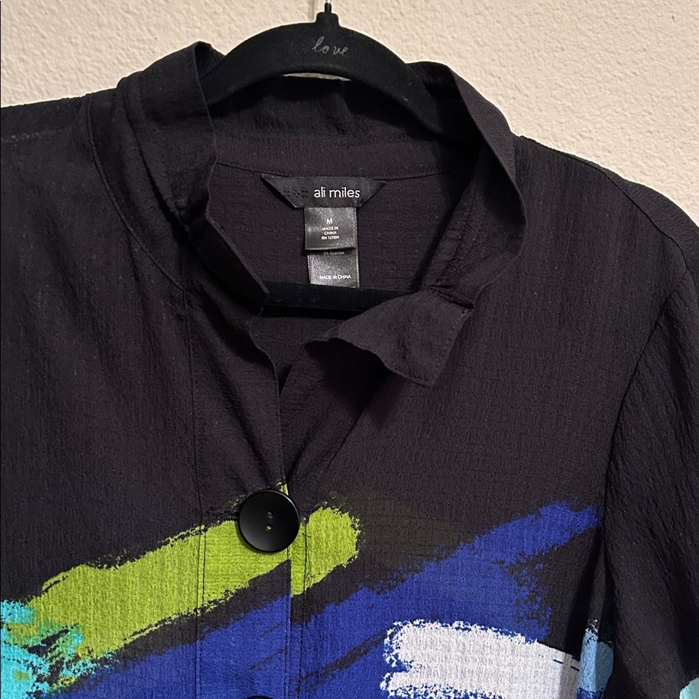 Ali Miles Multicolor Abstract Women's Blouse/Jacket - Picture 2 of 4